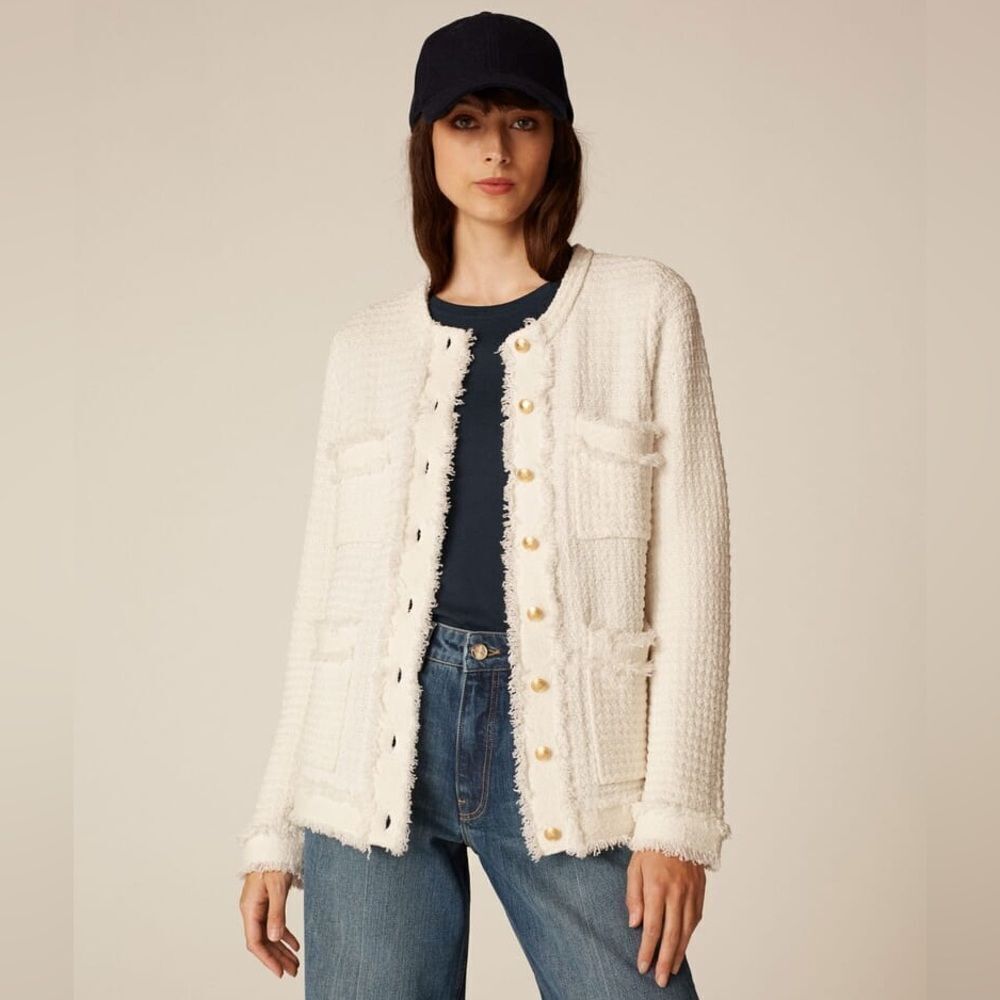 ME+EM White Textured Blazer